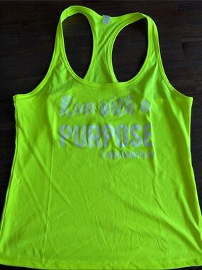 Run With A Purpose Neon Yellow Women's Muscle Tank
